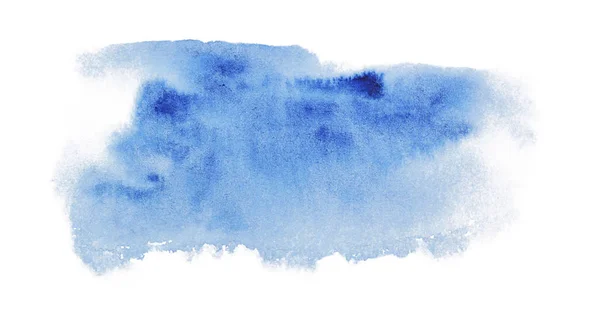 Ponto Aquarela Pintada Cor Azul Sobre Fundo Branco Desenho Mão — Fotografia de Stock