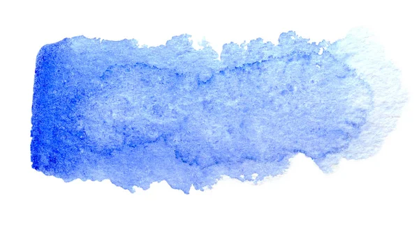Modrá Akvarel Obdélník Zubaté Okraje Barvy Oblohy Akvarel Kreslené Ručně — Stock fotografie