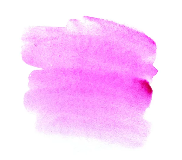 Монохромный Мазок Кистью Акварелью Розовая Кисть Четким Краем Белом Фоне — стоковое фото