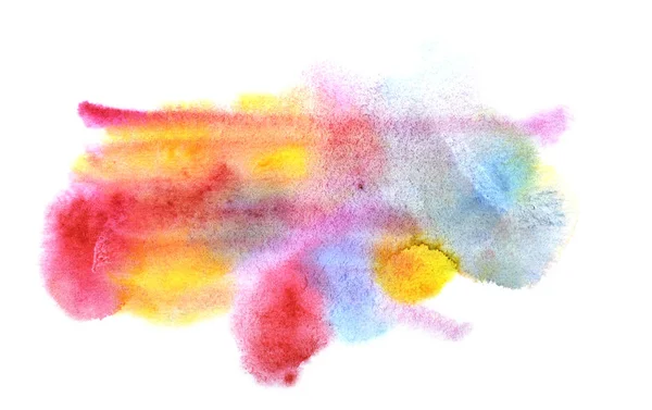 Abstract Background Watercolor Stains Blue Yellow Pink Red Flowers White — Stock Photo, Image