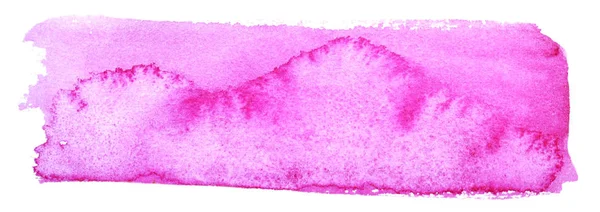 Beyaz zemin üzerine suluboya fırça darbesi. Yayılma etkisi ile pembe renk. Pembe dağlarında çizim soyut.