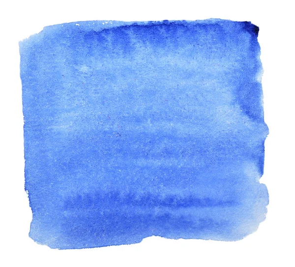 Blue Monochrome Watercolor Square White Background Drawn Hand — Stock Photo, Image