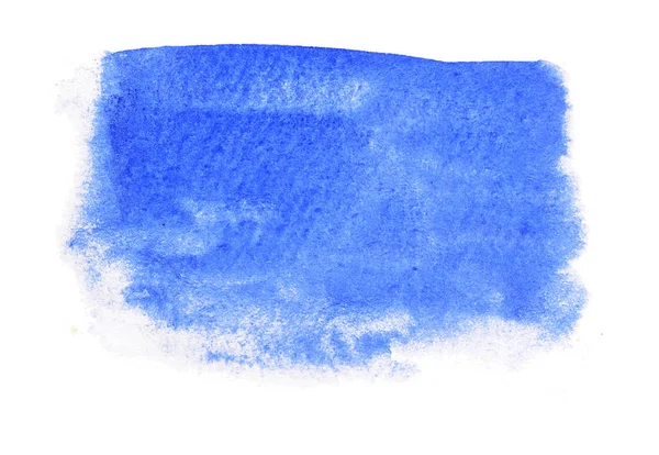 Prostokątne Niebieskie Plamy Akwarela Białym Tle — Zdjęcie stockowe