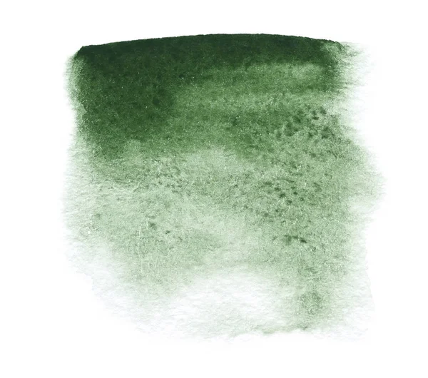 Verde Scuro Macchia Acquerello Traslucido Sfondo Bianco — Foto Stock