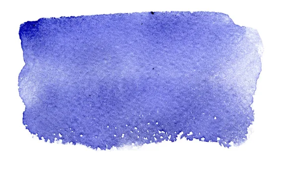 Jednolite Akwarela Plama Koloru Niebieskiego Prostokąta Białym Tle Izolowanie — Zdjęcie stockowe