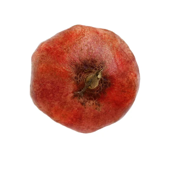 Mogen granatäpple, frukt, frukt, uppifrån på vit bakgrund — Stockfoto