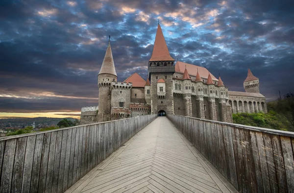 Panorama Der Burg Corvin Schloss Hunyad Oder Schloss Hunedoara Ist — Stockfoto