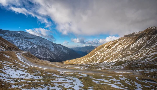 Sníh Výstřel Transfagarasan Silnice Jedna Nejlepších Cest Podle Top Gear — Stock fotografie