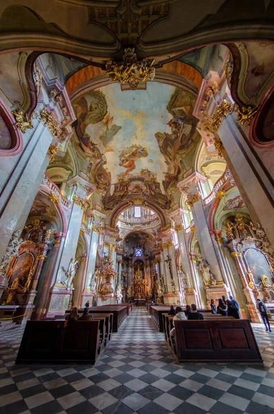 Praga República Checa 2020 Interior Iglesia San Nicolás Mala Strana — Foto de Stock