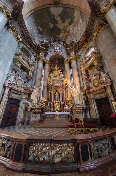 Praga República Checa 2020 Interior Iglesia San Nicolás Mala Strana — Foto de Stock
