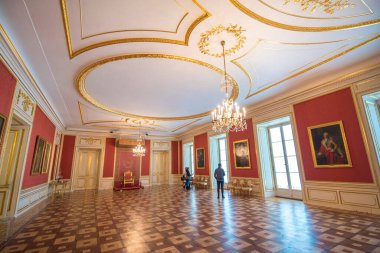 WARsaw, POLAND - 11.02.2020 Kraliyet Kalesi veya sarayı. Saray tarihi bir anıt ve Polonya 'daki UNESCO Dünya Mirası sahası.. 