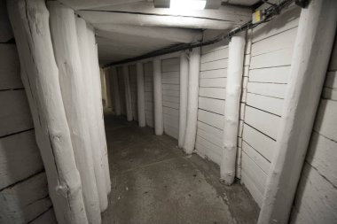 WIELICZKA, POLAND - 01 Nisan 2019: Dünyanın en eski tuz madenlerinden biri olan Wieliczka Tuz Madeni Müzesi 'ndeki St. Kinga Odası. Maden Krakow şehrine yakın. Yeraltı UNESCO Mirası