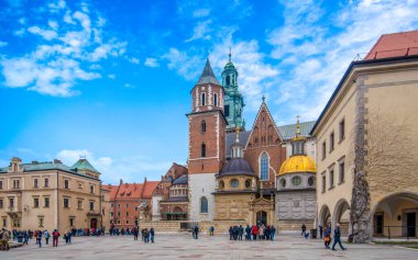 KRAKOW, POLAND. Wawel Kalesi. UNESCO Dünya Mirası Alanı, Kral III. Casimir 'in emriyle inşa edildi..