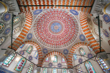 İSTANBUL, TURKEY - 08 Nisan 2019: Mimar Sinan Sinan tarafından inşa edilen Ayasofya müzesi kompleksinin topraklarında bulunan Sultan 'ın 3. Mehmed, 2. Selim, Murad, 1.