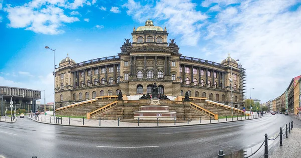 Prag Tschechien Mai 2018 Wenzelsplatz Panorama Des Nationalmuseums Prag Der — Stockfoto