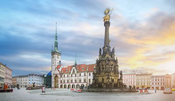 Panorama Olomouc Česká Republika Náměstí Sloup Nejsvětější Trojice Zapsány Seznamu — Stock fotografie