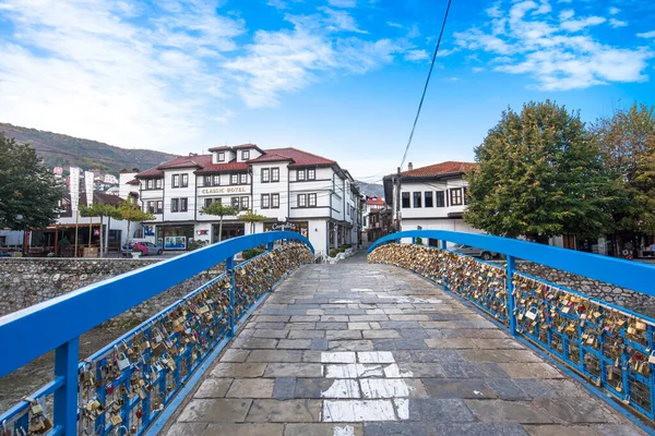Prizren Κόσοβο Οκτωβρίου 2019 Love Locks Blue Bridge Love Old — Φωτογραφία Αρχείου