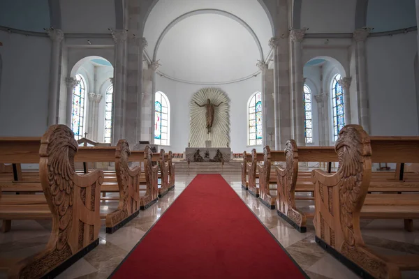 Pristina Kosovo Octubre 2019 Interior Catedral Católica Romana Beata Madre — Foto de Stock