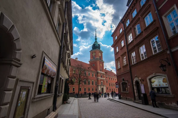 Warsaw Poland March 2019 People Walk Street Main Square Warsaw — Stock Photo, Image