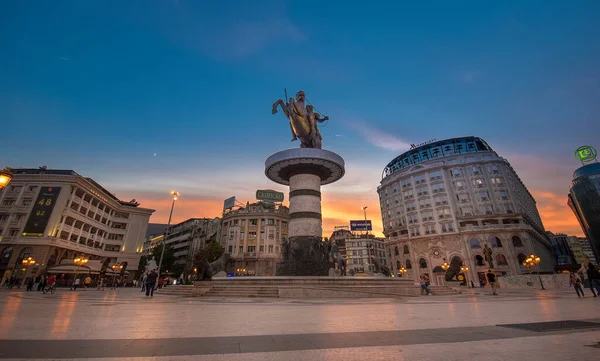 Skopje Macedonia Oktober 2019 Denkmal Für Alexander Den Großen Makedonski — Stockfoto