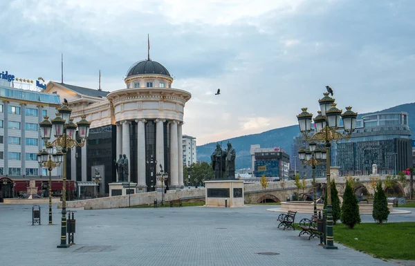 Скоп Республіка Македонія Жовтня 2019 Пам Ятник Святого Кирила Мефодія — стокове фото