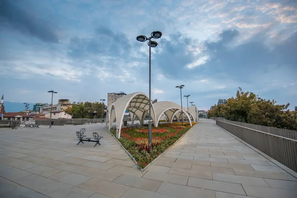 Skopje République Macédoine Skanderbeg Square Dans Centre Ville Skopje Jardin — Photo