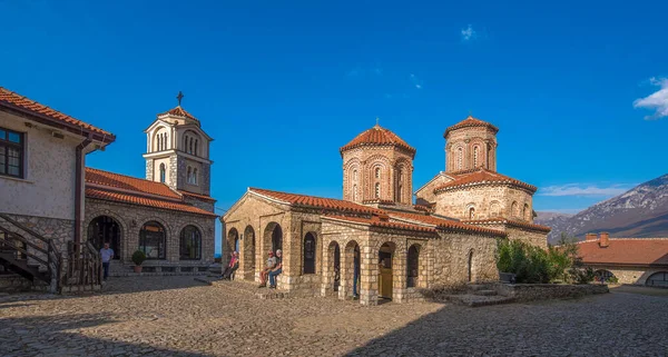 マケドニア共和国オフリド Fyrom 2019年10月16日 10世紀東正教会の聖ナウム修道院教会は オフリド市の南 オフリド湖沿いに位置しています 観光のトップ — ストック写真