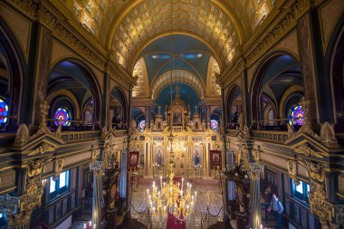 ISTANBUL, TURKEY - 06.12.2019: Balat 'taki bir ortodoks kilise olan Bulgar St. Stephen (Stefan) Kilisesi, neo-gotik tarzda demir elementlerden yapılmasıyla ünlüdür.