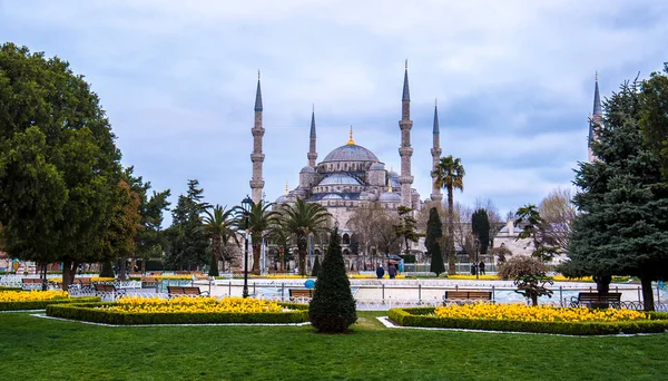 Стамбул Турция Мая 2019 Года Голубая Мечеть Рано Утром Панорама — стоковое фото