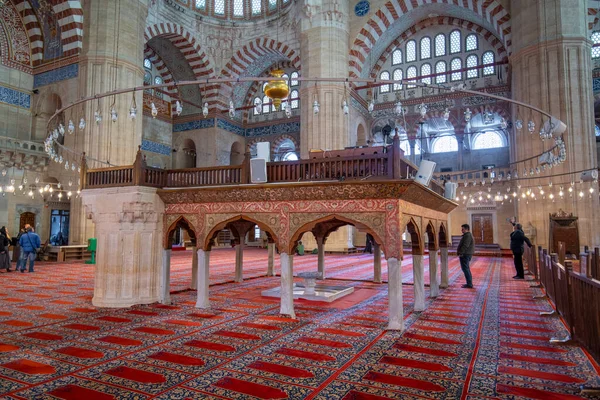 Edirne Turquía Abril 2019 Interior Mezquita Selimiye Edirne Turquía Mezquita — Foto de Stock