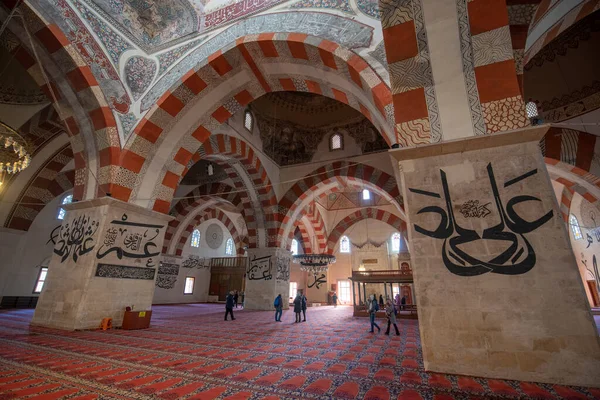 Edirne Turquia Maio 2019 Interior Mesquita Velha Turco Eski Camii — Fotografia de Stock