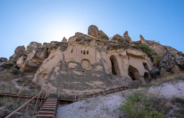 Пещерная Церковь Bahattin Samanlg Kilisesi Belisrma Каппадокии Турция Деревня Конце — стоковое фото