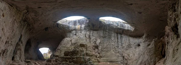 Vista Panorámica Cueva Prohodna También Conocida Como Los Ojos Dios — Foto de Stock