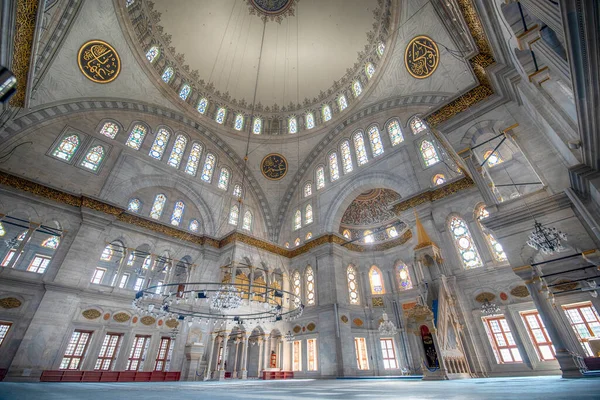 Istambul Turquia Abril 2019 Interior Mesquita Nuruosmaniye Turco Camii Primeiro — Fotografia de Stock