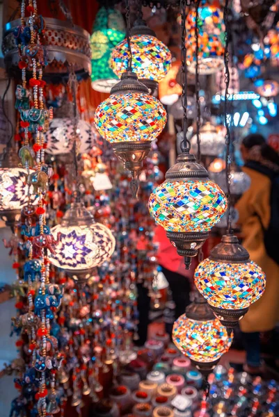 Istanbul Türkei April 2019 Erstaunliche Traditionelle Handgefertigte Türkische Lampen Souvenirshop — Stockfoto