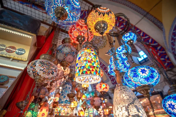 Istanbul Türkei April 2019 Erstaunliche Traditionelle Handgefertigte Türkische Lampen Souvenirshop — Stockfoto