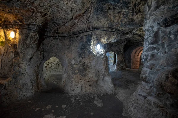 Nevsehir Turkije Tunnel Van Kaymakli Derinkuyu Underground City Cappadocia Turkije — Stockfoto