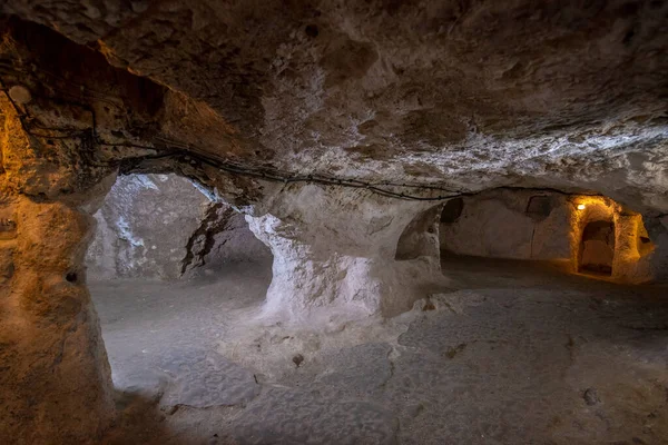 Nevsehir Turkey Tunnel Kaymakli Derinkuyu Underground City Cappadocia Turkey Ancient — Stock Photo, Image