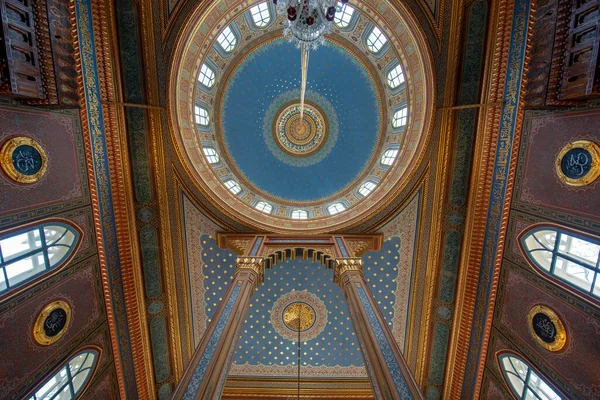 Istanbul Turquie Avril 2019 Intérieur Plafond Mosquée Yildiz Hamidiye Turc — Photo