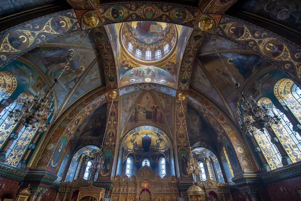 San Petersburgo Rusia Noviembre 2019 Interior Iglesia Ortodoxa Dormición Madre — Foto de Stock