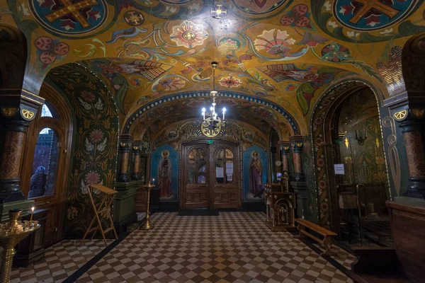 San Petersburgo Rusia Noviembre 2019 Interior Iglesia Ortodoxa Dormición Madre — Foto de Stock