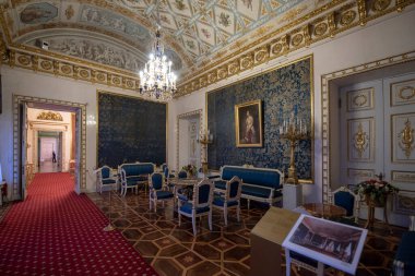 Saint Petersburg, Rusya - 20 Ocak 2020: Moika 'daki Yusupov sarayının içi. Onüçüncü yüzyılda inşa edildi ve şimdi St. Petersburg aristokratik iç mimarisi ansiklopedisi olarak övgü topladı.