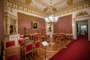 Saint Petersburg, Rusya - 20 Ocak 2020: Moika 'daki Yusupov sarayının içi. Onüçüncü yüzyılda inşa edildi ve şimdi St. Petersburg aristokratik iç mimarisi ansiklopedisi olarak övgü topladı.