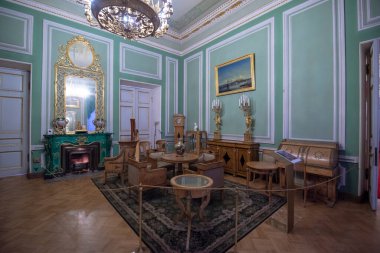 Saint Petersburg, Rusya - 20 Ocak 2020: Moika 'daki Yusupov sarayının içi. Onüçüncü yüzyılda inşa edildi ve şimdi St. Petersburg aristokratik iç mimarisi ansiklopedisi olarak övgü topladı.