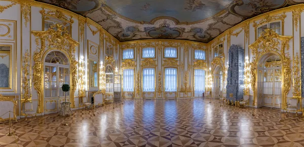 Tsarskoye Selo Pushkin São Petersburgo Rússia Novembro 2019 Interior Dourado — Fotografia de Stock