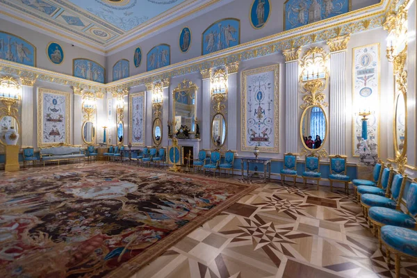 Tsarskoye Selo Pushkin San Petersburgo Rusia Noviembre 2019 Interior Barroco — Foto de Stock
