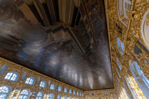 Tsarskoye Selo Pushkin San Petersburgo Rusia Noviembre 2019 Interior Barroco — Foto de Stock