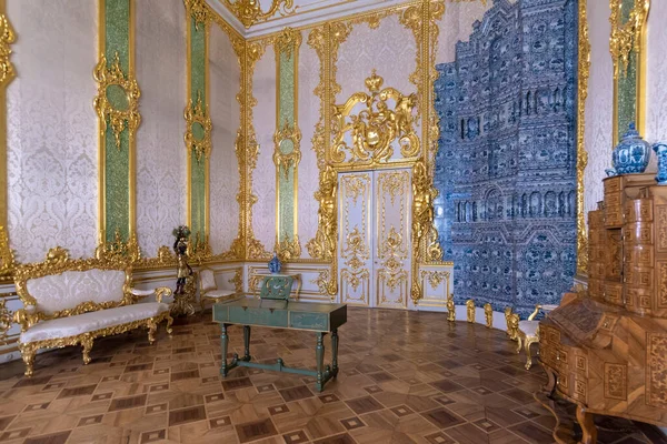 Tsarskoye Selo Pushkin San Petersburgo Rusia Noviembre 2019 Interior Barroco —  Fotos de Stock