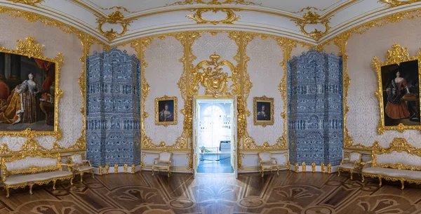 Tsarskoye Selo Pushkin São Petersburgo Rússia Novembro 2019 Interior Dourado — Fotografia de Stock