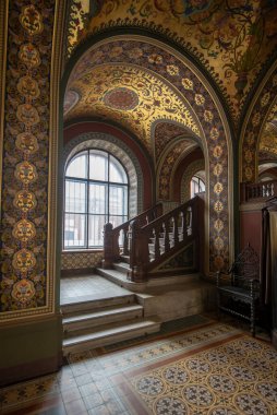 Saint Petersburg, Rusya - 25 Kasım 2019: St. Petersburg 'daki Baron Stieglitz Devlet Anıtsal ve Endüstriyel Sanat ve Tasarım Akademisi İçişleri Müzesi